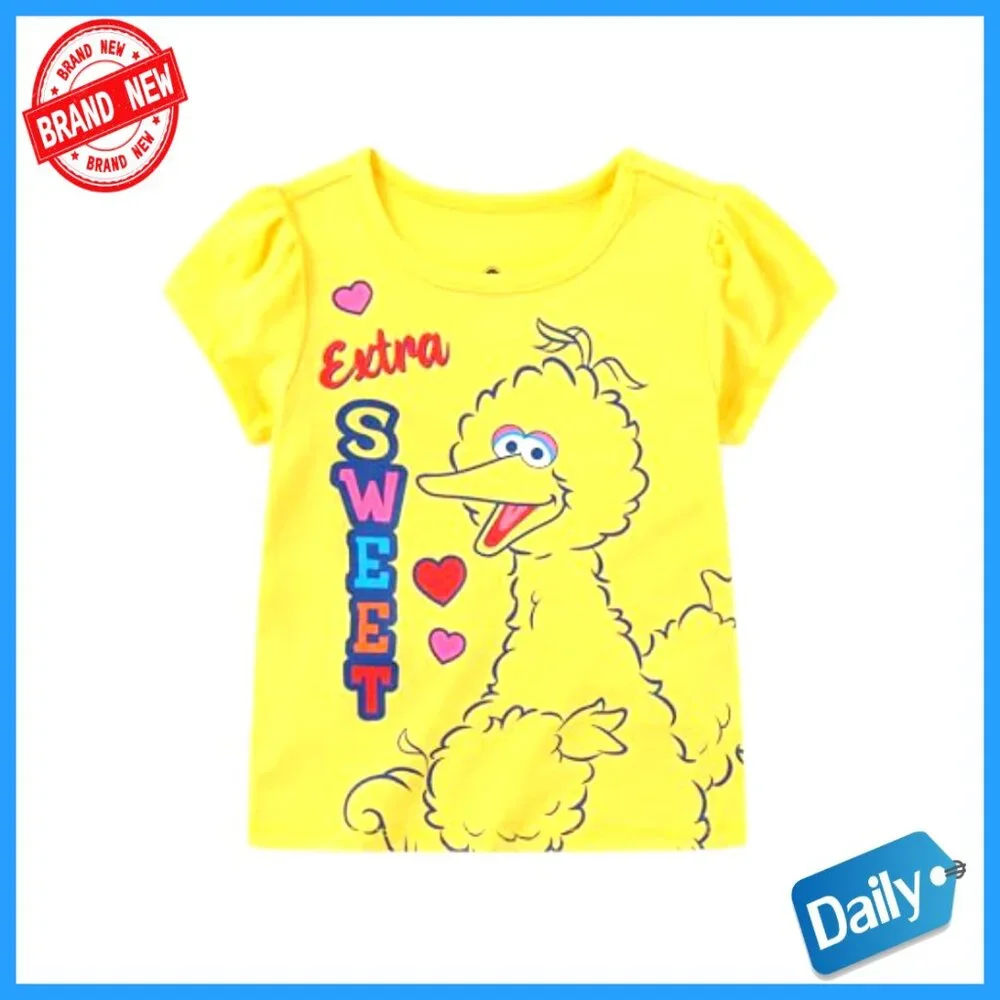 4 Pack Girls Short Sleeve T-Shirts Infant Toddler Cotton Blend Tees